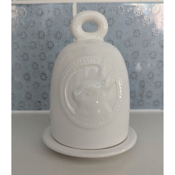 Pottery Barn Bunny Easter Egg Cup And Chloche White Porcelain - Picture 2 of 8